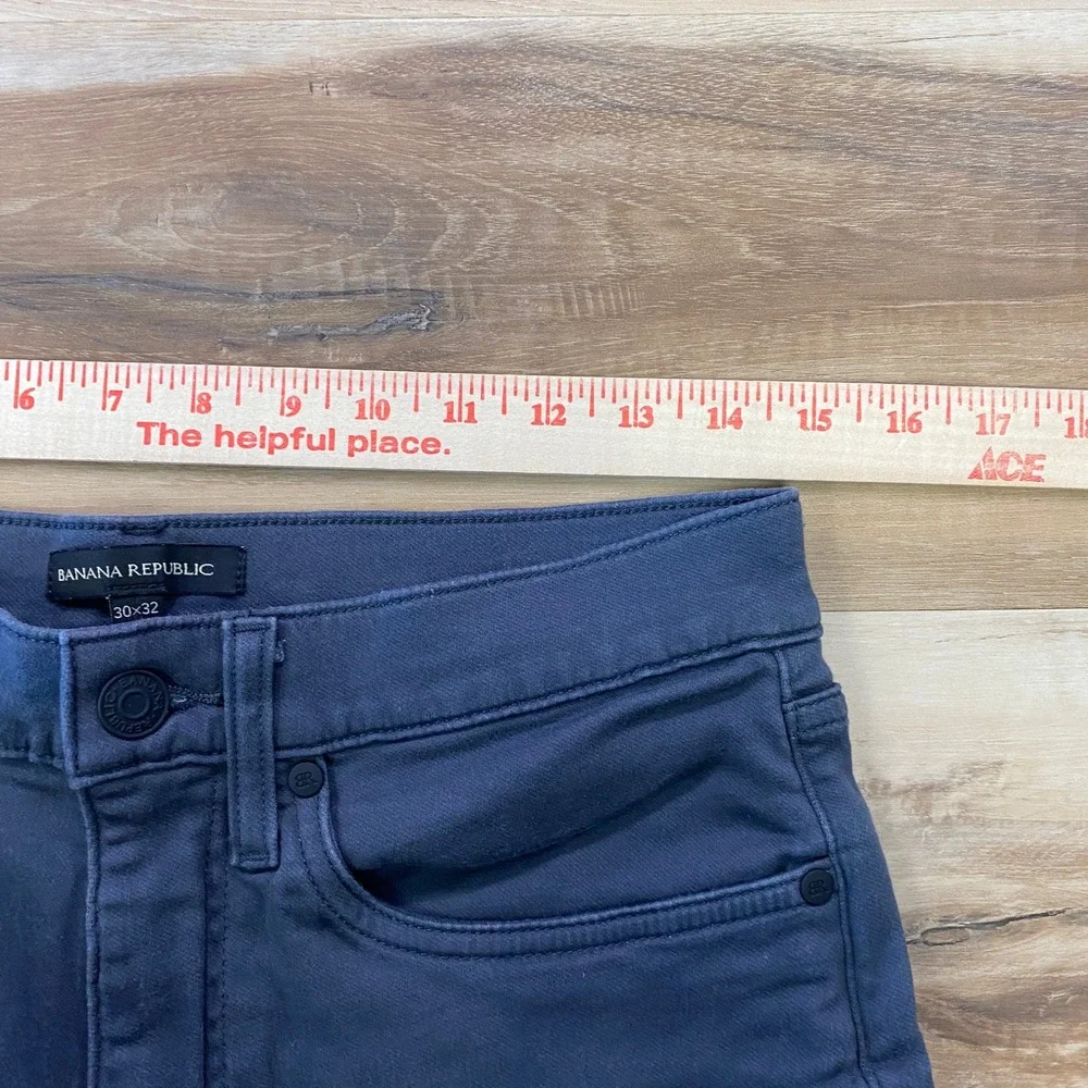 Banana Republic Pants 30x32 Chino 5-Pocket Cotton Stretch Straight Gray-Blue